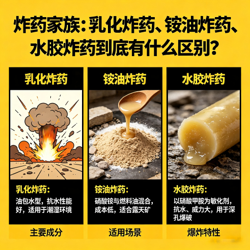 汉中炸药家族：乳化炸药、铵油炸药、水胶炸药到底有什么区别？